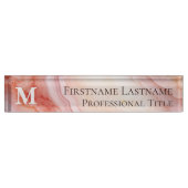 Monogram Elegant Marble Namensplakette (Vorderseite)
