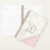 Monogram Elegant Marmor Minimalistische Rose Gold Planer (Anzeige)