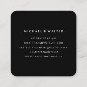 Monogram Elegant Metallic Imitats Gold Quadratische Visitenkarte (Rückseite)