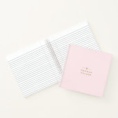 Monogram Elegant Minimal Blush Pink und Gold Notizblock (Innenseite)