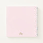 Monogram Elegant Minimal Blush Pink und Gold Notizblock (Rückseite)