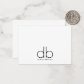 Monogram Elegant Minimal Classic Modern Mitteilungskarte (Vorderseite/Rückseite Beispiel)