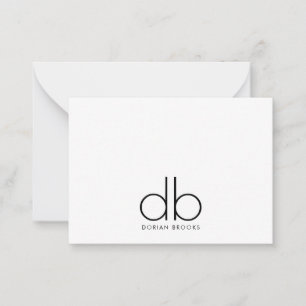 Monogram Elegant Minimal Classic Modern Mitteilungskarte