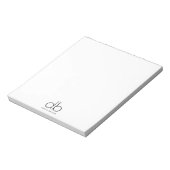 Monogram Elegant Minimal Classic Modern Notizblock (Rotiert)