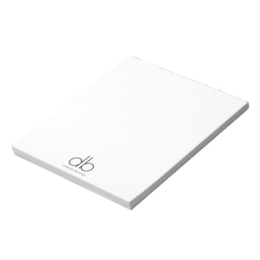 Monogram Elegant Minimal Classic Modern Notizblock (Rotiert)