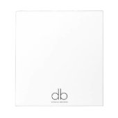 Monogram Elegant Minimal Classic Modern Notizblock (Vorderseite)