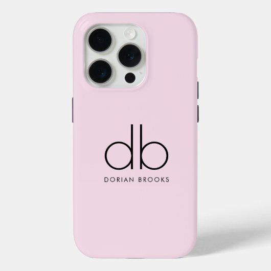 Monogram Elegant Minimal Classic Modernes Blush Pi Case-Mate iPhone Hülle (Rückseite)