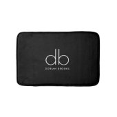 Monogram Elegant Minimal Classic Modernes Schwarz Badematte (Vorderseite)