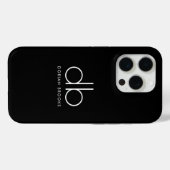 Monogram Elegant Minimal Classic Modernes Schwarz Case-Mate iPhone Hülle (Rückseite (Horizontal))