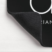 Monogram Elegant Minimal Classic Modernes Schwarz Mousepad (Ecke)