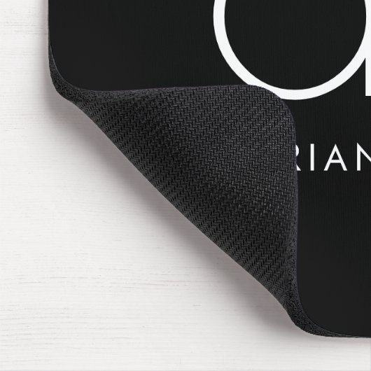 Monogram Elegant Minimal Classic Modernes Schwarz Mousepad (Ecke)
