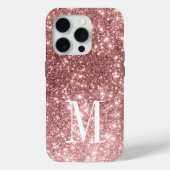Monogram Elegant Minimal Gold Rose Glitzer Foil Case-Mate iPhone Hülle (Rückseite)