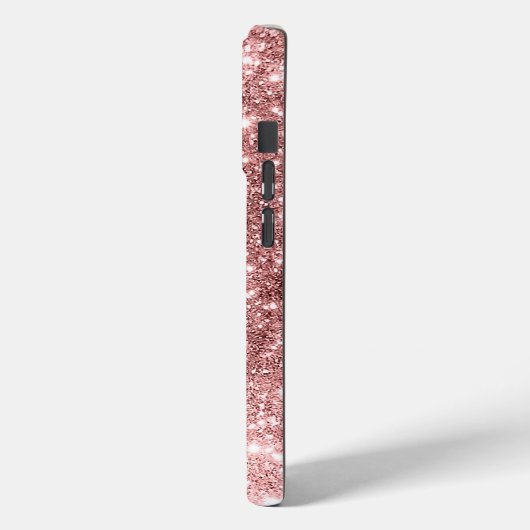 Monogram Elegant Minimal Gold Rose Glitzer Foil Case-Mate iPhone Hülle (Rückseite / Links)