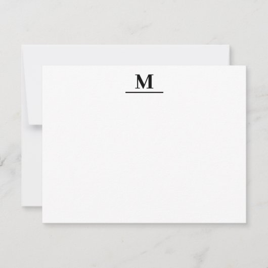 Monogram Elegant Minimal Moderne flache Note Card Mitteilungskarte (Vorderseite)