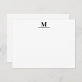 Monogram Elegant Minimal Moderne flache Note Card Mitteilungskarte (Vorne/Hinten)