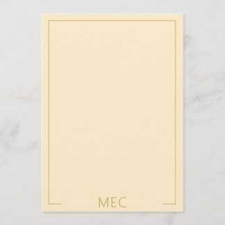 Monogram Elegant Minimalistisch Cremig Elfenbein & Mitteilungskarte