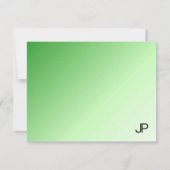 Monogram Elegant Minimalistisch Template grün Mitteilungskarte (Rückseite)
