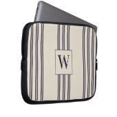 MONOGRAM ELEGANT MINIMALISTISCHE ÄGEAN STRIPE NAVY LAPTOPSCHUTZHÜLLE (Vorne Rechts)