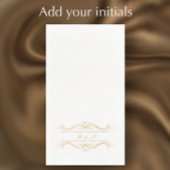 Monogram Elegant Modern Gold Swirl Script Wedding Serviette