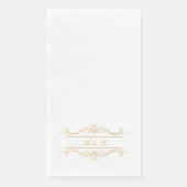 Monogram Elegant Modern Gold Swirl Script Wedding Serviette (Vorderseite)