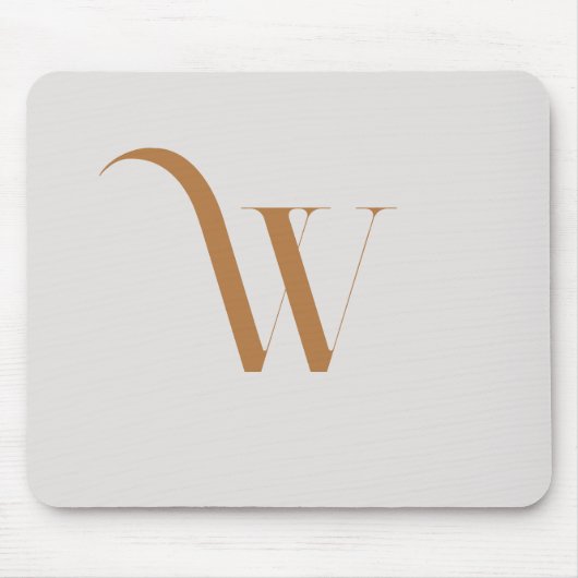 Monogram Elegant Modern Soft Brown Initial Mousepad (Vorne)