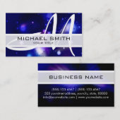 Monogram Elegant Moderne Galaxie Visitenkarte (Vorne/Hinten)