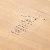 Monogram Elegant Moderne Hochzeit Acryleinladungen (Ablage )
