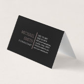 Monogram Elegant Moderne Wenge & Black Visitenkarten (Rückseite)