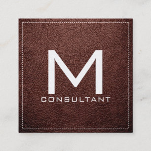 Monogram Elegant Modernes Bole Leather Quadratische Visitenkarte