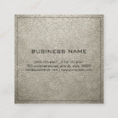 Monogram Elegant Modernes Knochenleder Quadratische Visitenkarte (Rückseite)