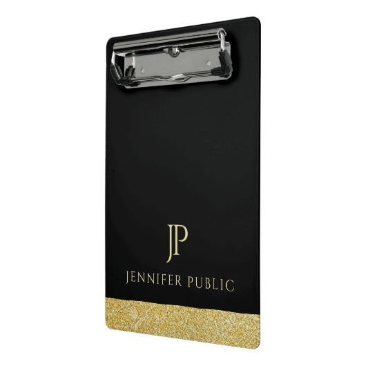 Monogram Elegant Modernes Minimalistisches Design Mini Klemmbrett (Gewinkelt2)