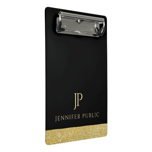 Monogram Elegant Modernes Minimalistisches Design Mini Klemmbrett (Schrägansicht)