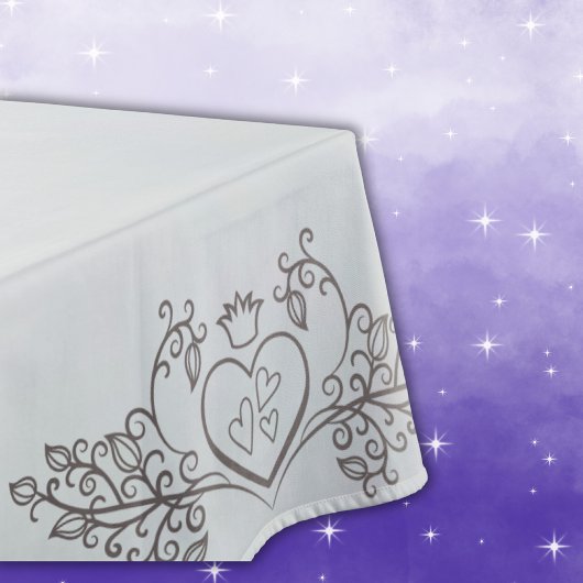 Monogram Elegant Mother-of-Pearl Gray Med Wedding Tischdecke