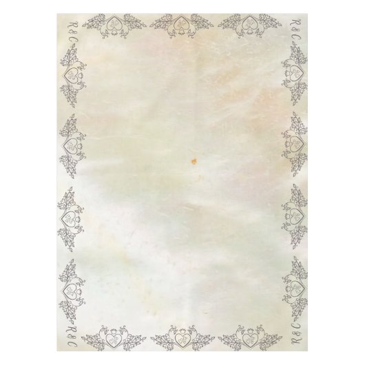 Monogram Elegant Mother-of-Pearl Peach SM. Hochzei Tischdecke (Vorderseite)