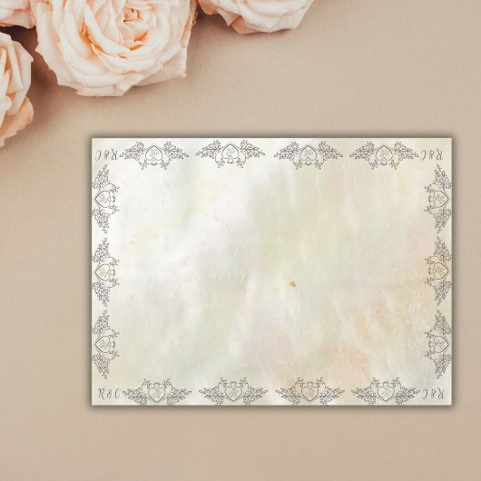 Monogram Elegant Mother-of-Pearl Peach SM. Hochzei Tischdecke