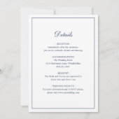 Monogram Elegant Navy Blue All in one Wedding Einladung (Rückseite)