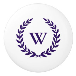 Monogram Elegant Navy Blue White Keramik Knock Keramikknauf