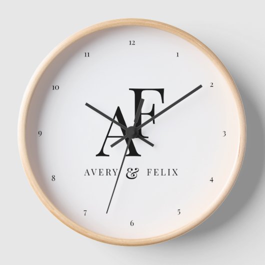 Monogram elegant neu Minimalistisch Uhr (Vorderseite)