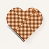 Monogram Elegant Orange White Kariert Gingham Hear Notizblock (Vorderseite)