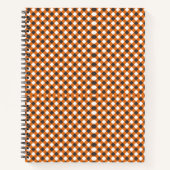 Monogram Elegant Orange White Kariert Gingham Notizblock (Vorderseite)