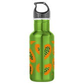 Monogram Elegant Papaya Muster Edelstahlflasche (Rückseite)