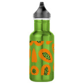 Monogram Elegant Papaya Muster Edelstahlflasche (Rechts)
