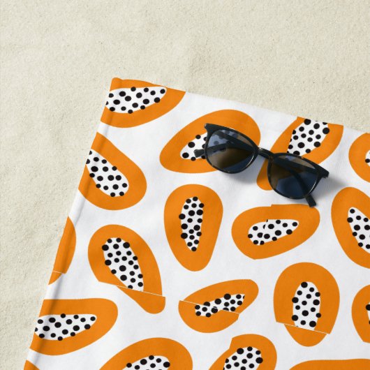 Monogram Elegant Papaya Muster Strandtuch (Beispiel)