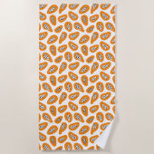 Monogram Elegant Papaya Muster Strandtuch (Vorderseite)