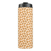 Monogram Elegant Papaya Muster Thermosbecher (Vorderseite)