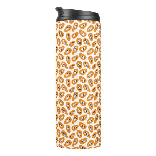 Monogram Elegant Papaya Muster Thermosbecher (Nach rechts gedreht)