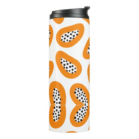 Monogram Elegant Papaya Muster Thermosbecher (Nach links gedreht)