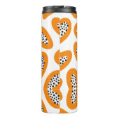 Monogram Elegant Papaya Muster Thermosbecher (Rückseite)