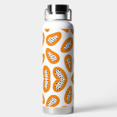 Monogram Elegant Papaya Muster Trinkflasche (Rückseite)