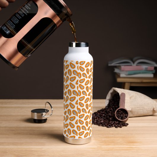 Monogram Elegant Papaya Muster Trinkflasche (Kaffee)